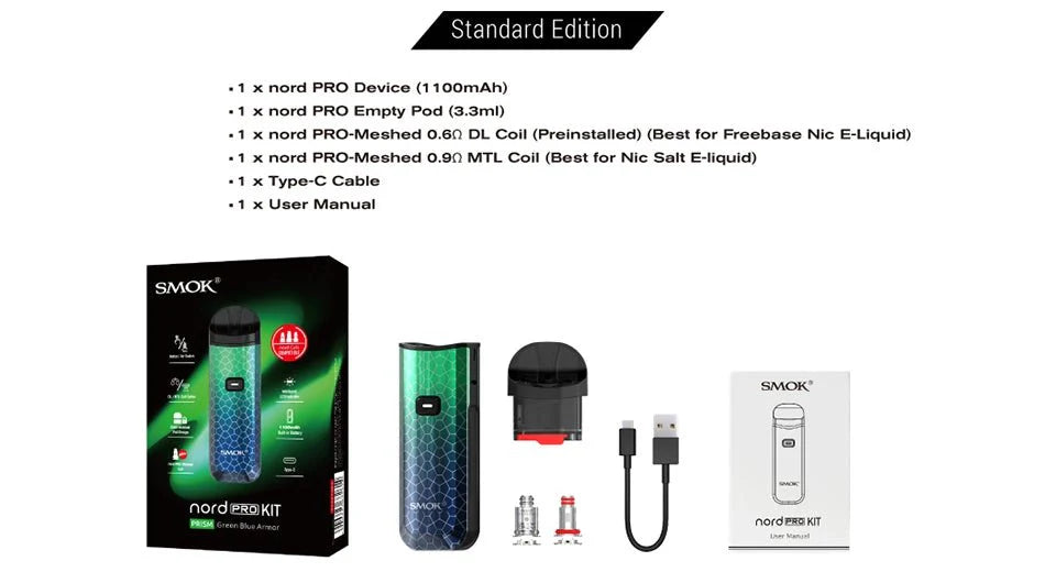 NORD PRO 25W POD STARTER KIT by SMOK - EJUICEOVERSTOCK.COM