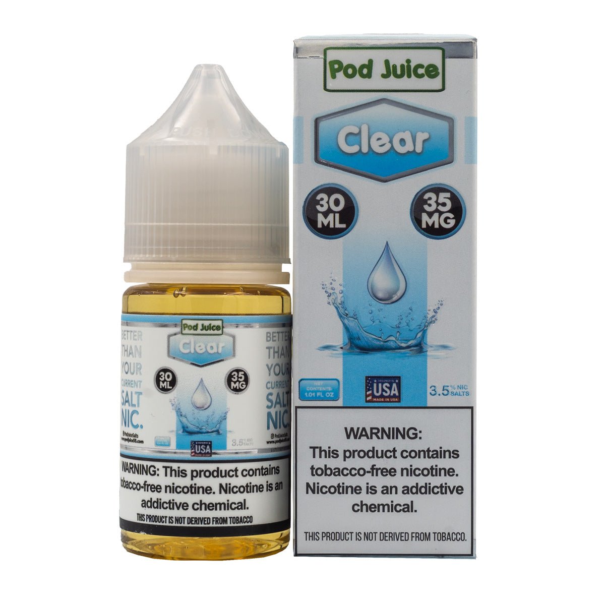 POD JUICE SALT CLEAR - 30ML - EJUICEOVERSTOCK.COM