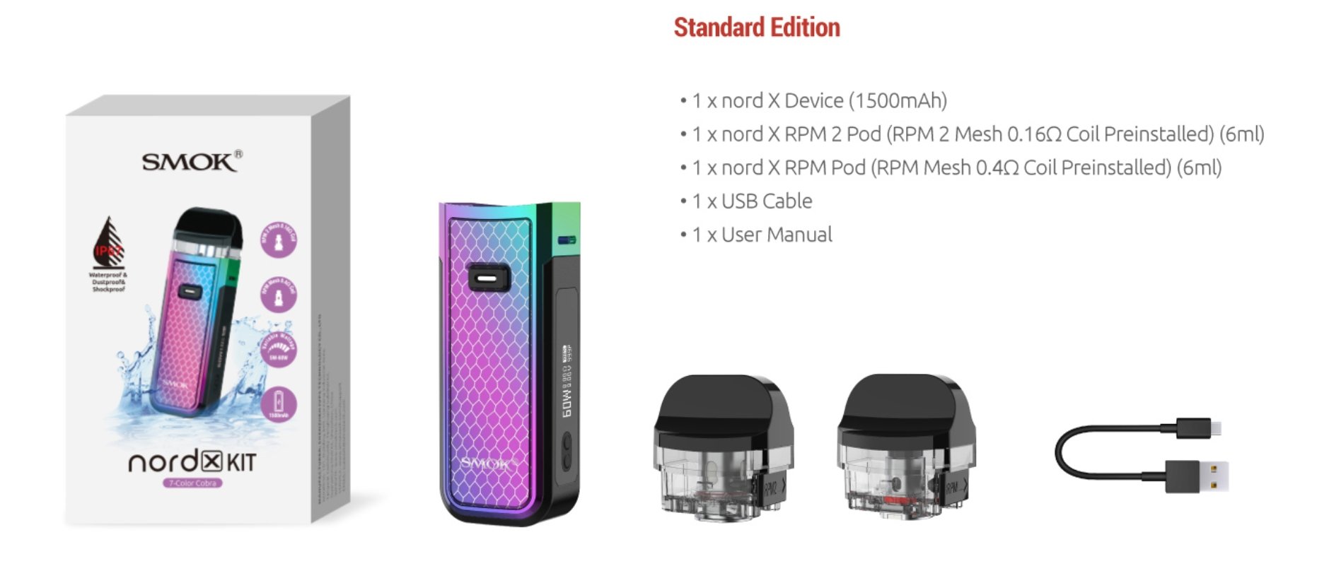 SMOK Nord X Kit 60W - EJUICEOVERSTOCK.COM