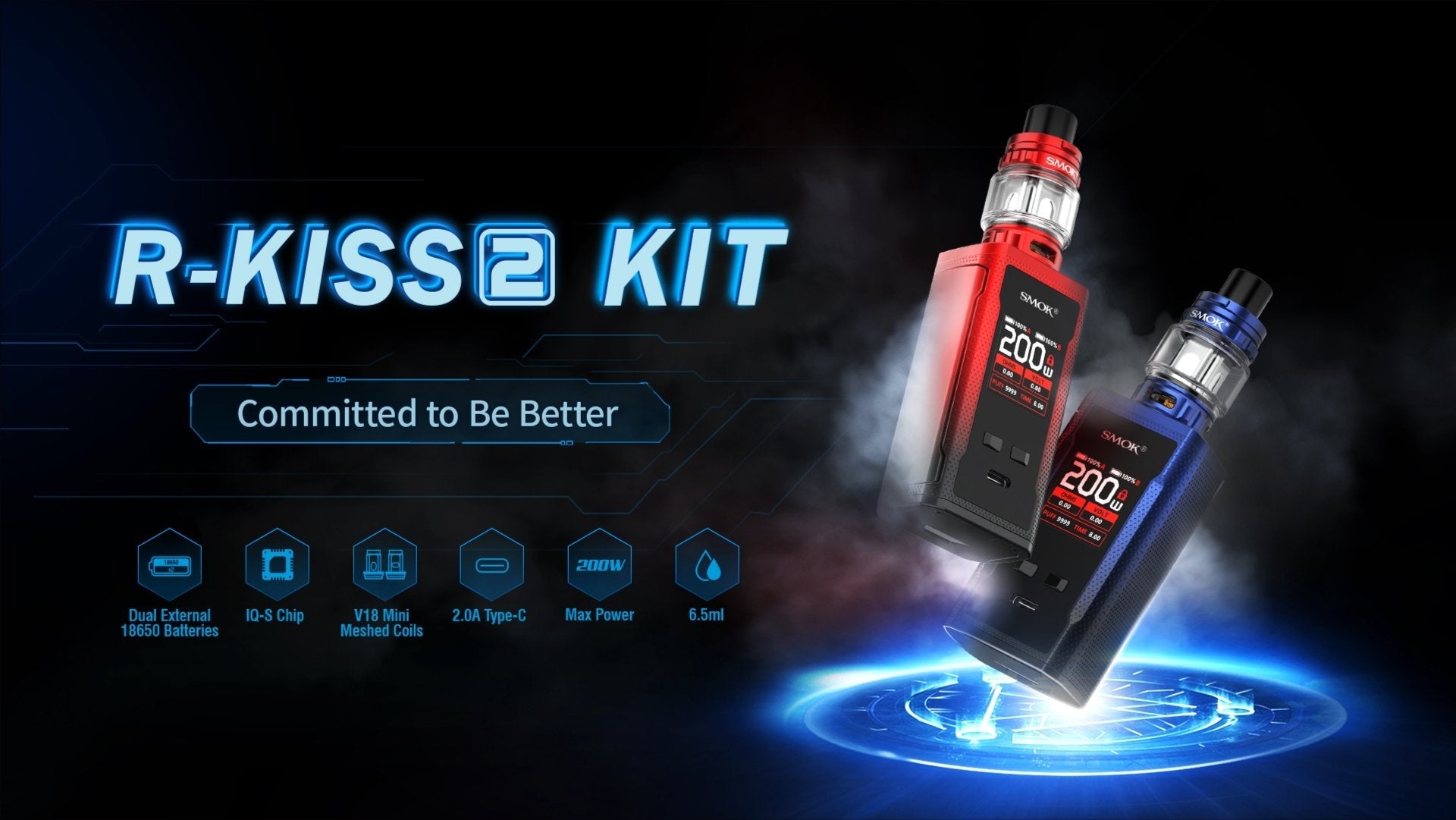 SMOK R-KISS 2 STARTER KIT - EJUICEOVERSTOCK.COM