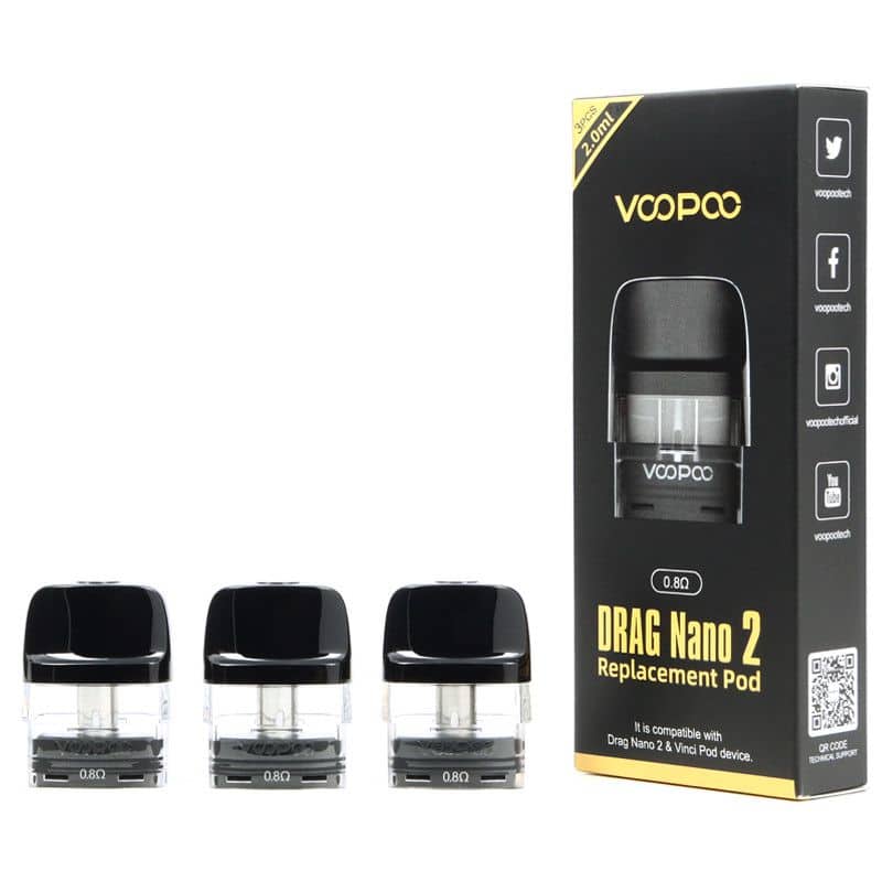 VOOPOO DRAG NANO 2 REPLACEMENT PODS - 3PK - EJUICEOVERSTOCK.COM